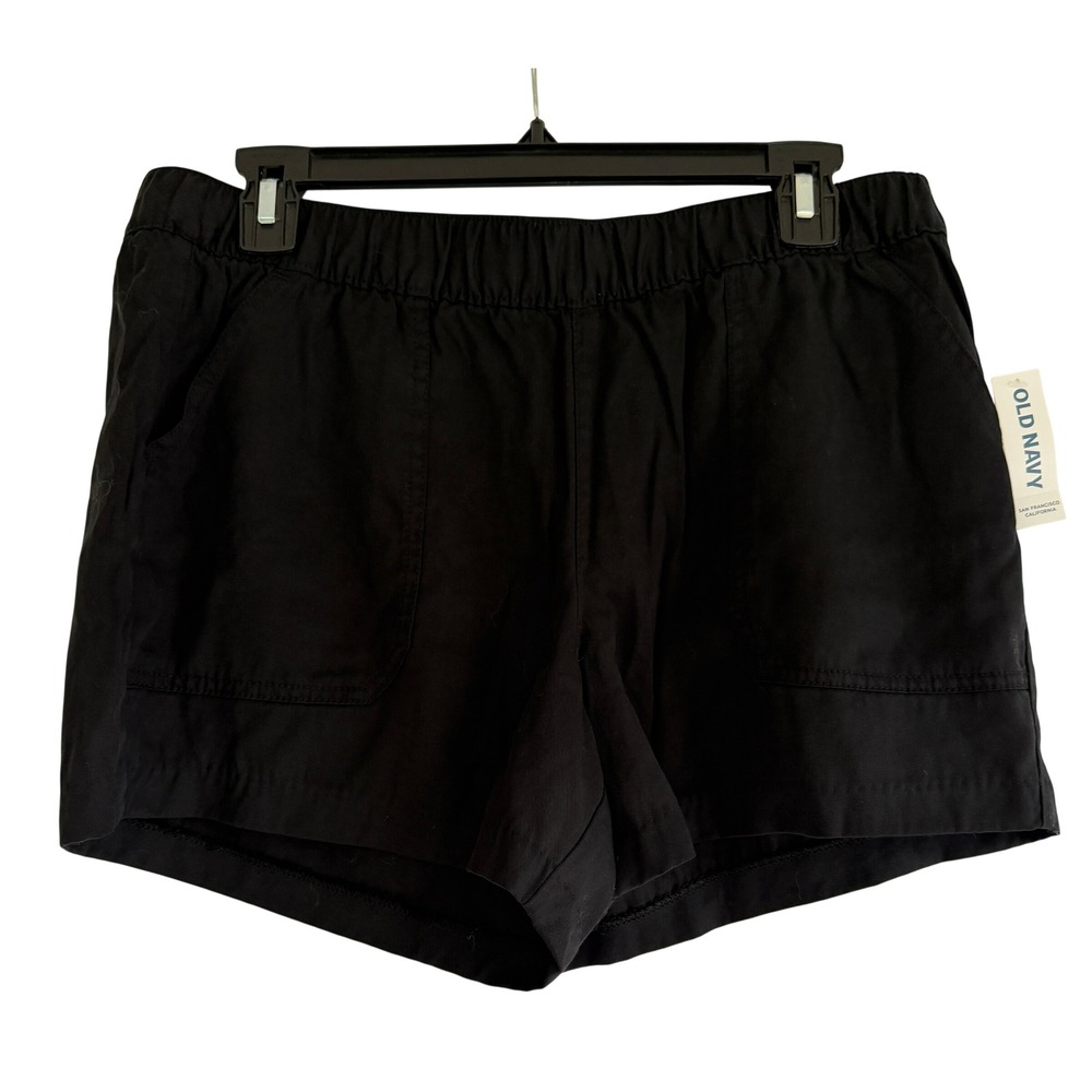 Old Navy Womens Black Tencel Lyocell Blend Elastic Waist Shorts Medium NWT